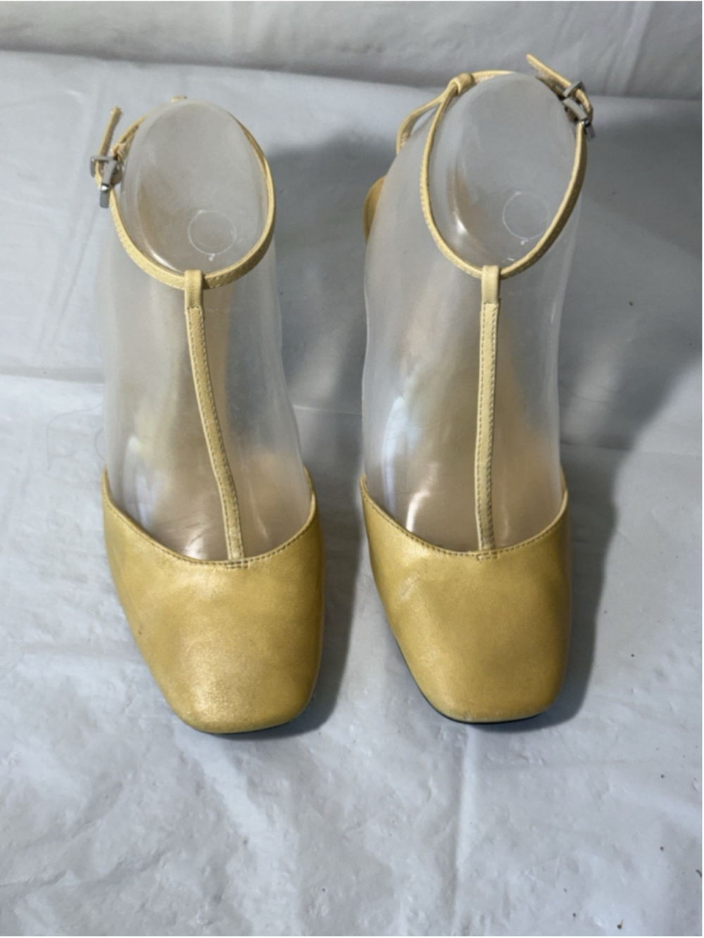 Zara Leather T Strap Slingback Heels 5